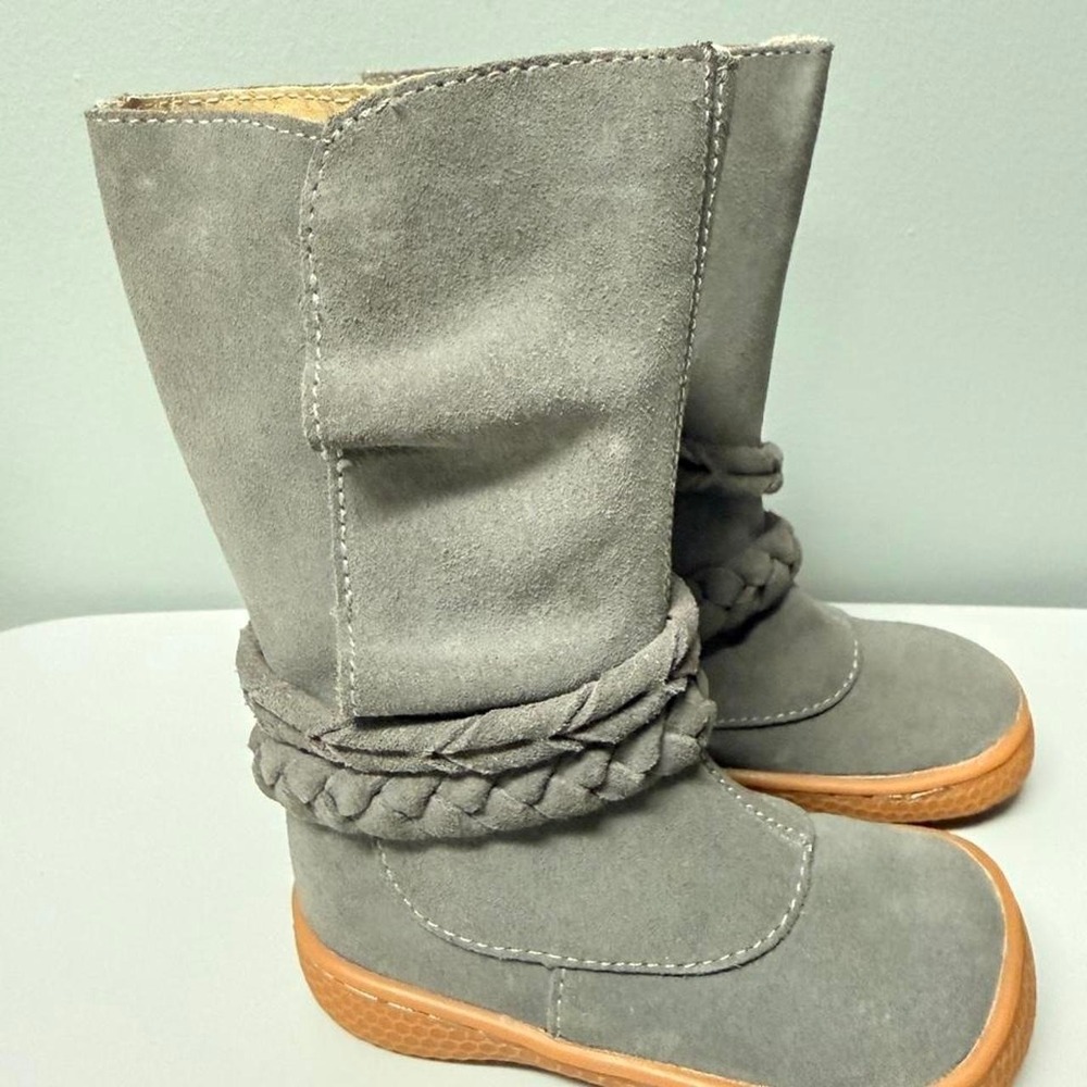 Livie & Luca Calliope Girls Suede Leather Grey Boots Size 4 NEW